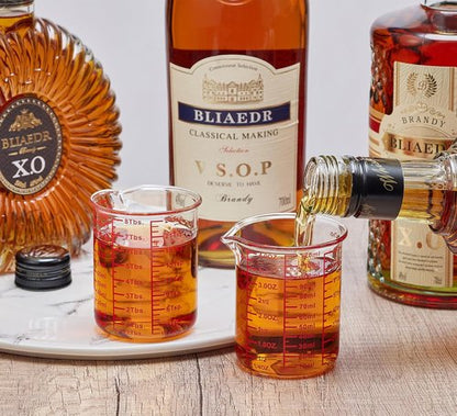 Ackers High Borosilicate Glass Measuring Cup Set - Easy-To-Read Pour Spout Beakers | 60ml, 120ml, 250ml