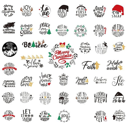 Simple Style 45 Pcs Christmas Quote Stickers - Peel & Stick Vinyl Decals (Variation of THIS listing)
