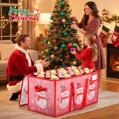 Regine Switzerland Christmas Ornament Storage Box - Waterproof, Adjustable Dividers, 128 Capacity, Dual Zippers