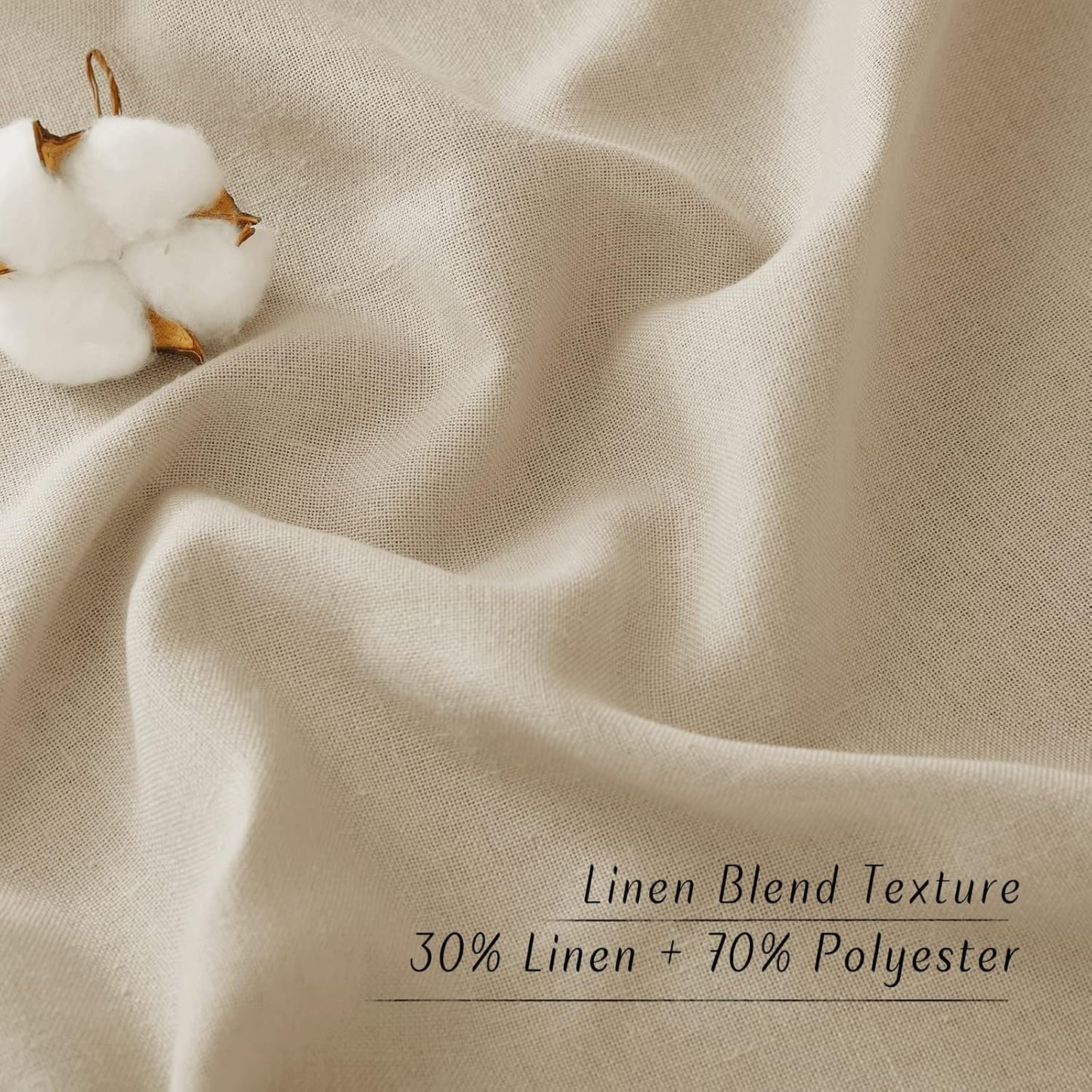 NICETOWN Angora Linen Kitchen Window Curtains - Light Filtering Grommet Short Treatments, W34 x L36, 2 Panels