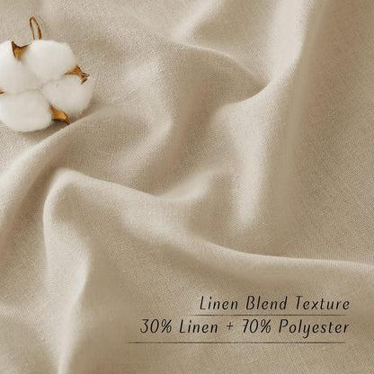NICETOWN Angora Linen Kitchen Window Curtains - Light Filtering Grommet Short Treatments, W34 x L36, 2 Panels