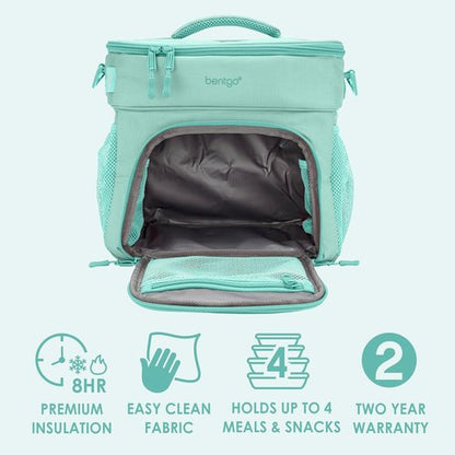 Bentgo Prep Deluxe Insulated Multimeal Bag - Holds 5 Meals, Premium Insulation Up to 8 Hrs | Large Capacity, Coastal Aqua
