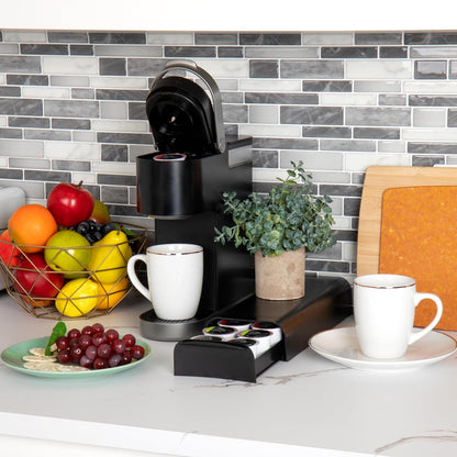 Mind Reader Coffee Pod Organizer - Single Serve Holder for 12-14 Pods | Sleek Black Design