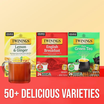 Twinings Decaffeinated English Breakfast Black Tea K-Cup Pods - Smooth & Flavorful | 24 Count
