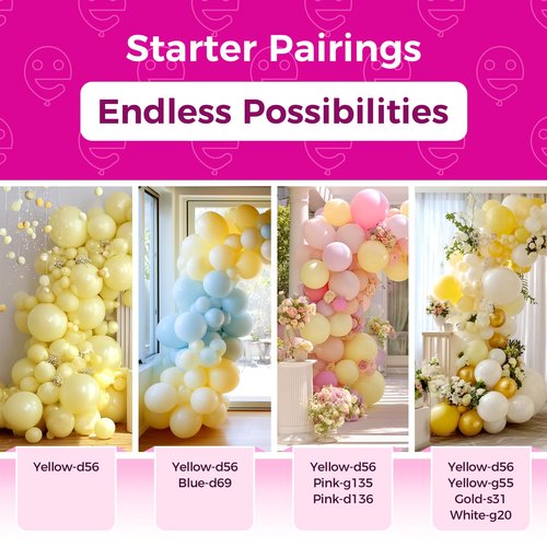 Bezente Pastel Yellow Giant Balloons 36 Inch - 8 Pack Jumbo Yellow Balloons Large Round Light Yellow Latex Balloons for Birthday Bridal Shower Wedding Sunflower Party Decorations