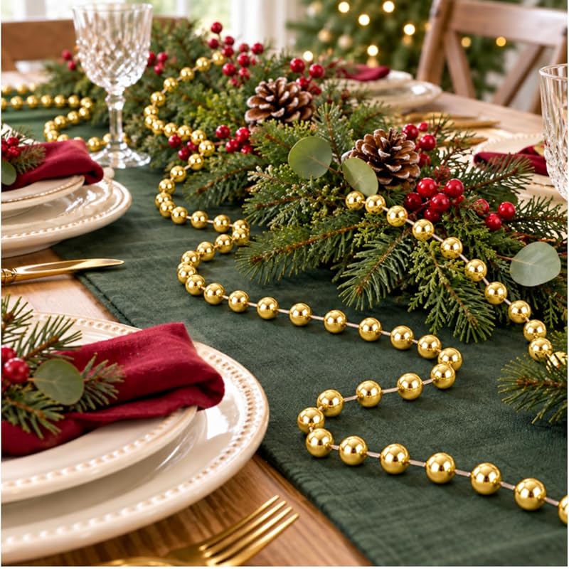 Variation of THIS listing: WILLBOND 99 ft Gold Beaded Garland for Christmas Tree - Faux Pearl Bead