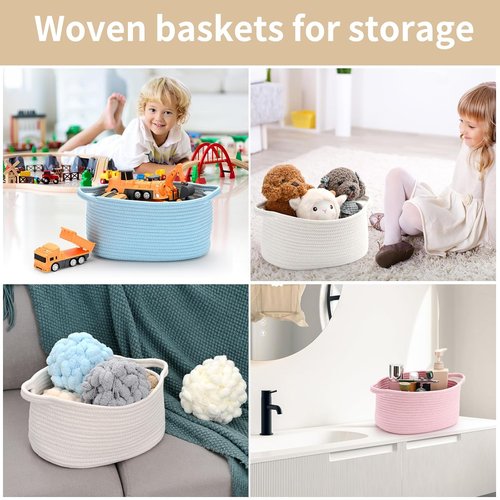 Happyiren Cute Woven Storage Basket - Versatile Organizer with Handle for Gifts | Ideal for Baby Toys & Pet Supplies