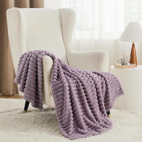 Bedsure GentleSoft Fleece Blanket - Super Soft Light Purple Cozy Throw for Couch | 60x80 Inches