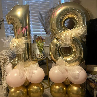 Champagne Gold Number 7 Balloon - Self-Inflating Foil | Light Gold Helium Balloon for 7th Birthday & Graduation Celebrations
