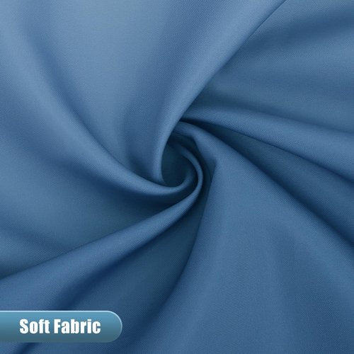 OLANLY Luxury Blue and White Ombre Shower Curtain Sets with 12 Hooks, Waterproof and Washable Decorative Shower Curtains for Bathroom, 72x72 Inches