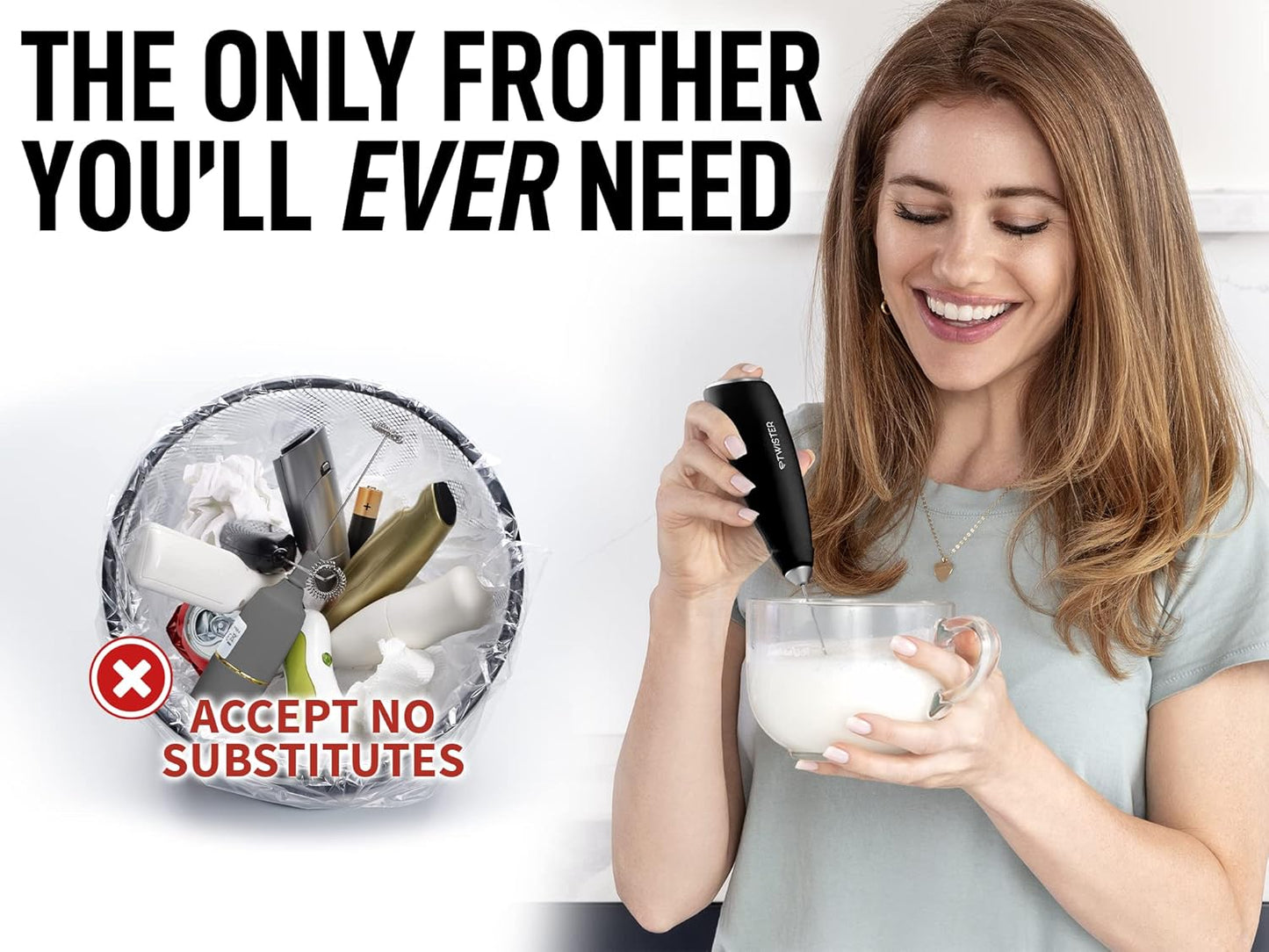 ZK Milk Frother Twister - Black Silver