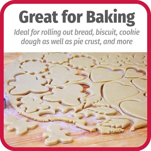 GoodCook Classic Wooden Rolling Pin - Effortless Rolling with Easy Roll Bearings | Perfect for Baking