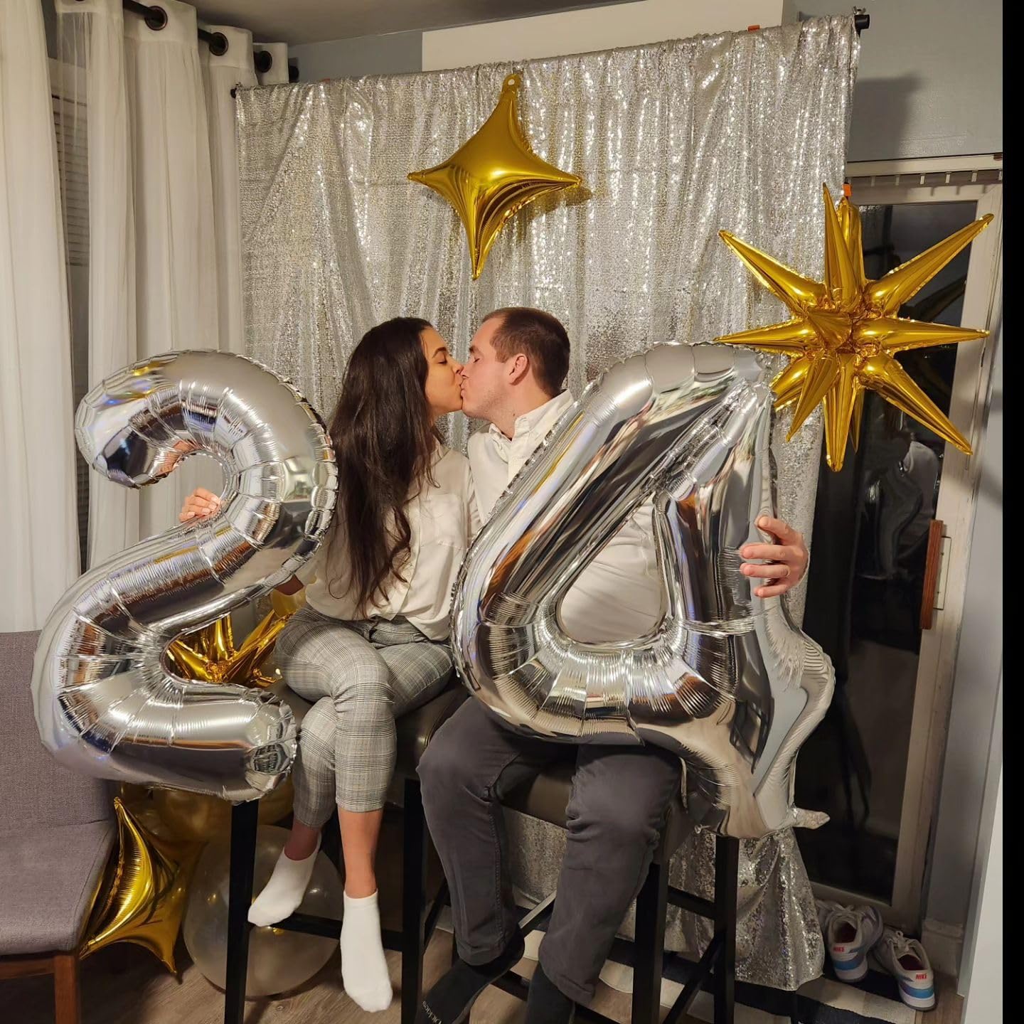 Silver Number 7 Balloon - 40 Inch Giant Foil Decoration for 7th Birthday Party Supplies