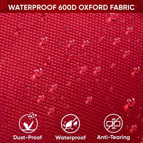 BALEINE Christmas Wrapping Paper Organizer - Durable 600D Oxford Fabric Storage for 18-25 Rolls | Clear PVC, Golden
