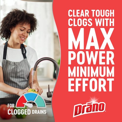 Drano Max Gel Drain Clog Remover - Fast-Acting Cleaner for Hair, Grease & Food Blockages | 32 Oz
