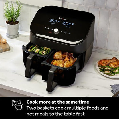 Instant Pot Vortex Plus XL 8QT Air Fryer - Clear Windows & 8-in-1 Versatility, Black