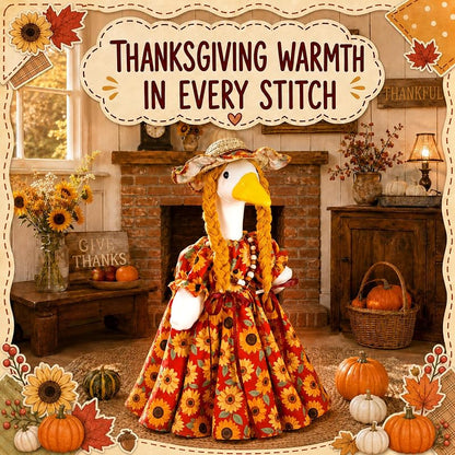Fall Porch Goose Outfit for 23" Statues - Sunflower Girl Variation