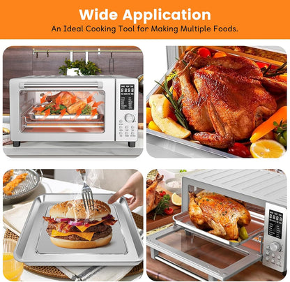 Nuwave Air Fryer Baking Pan - 11.2'' x 10.5'' Stainless Steel Grill Plate for 12-in-1 Toaster Oven