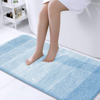 OLANLY Bathroom Rugs Mat 40x24, Extra Soft Absorbent Microfiber Bath Rugs, Rubber Backing, Quick Dry, Machine Washable Bath Mats for Bathroom Floor, Tub and Shower, Home Decor Accessories, Sky Blue