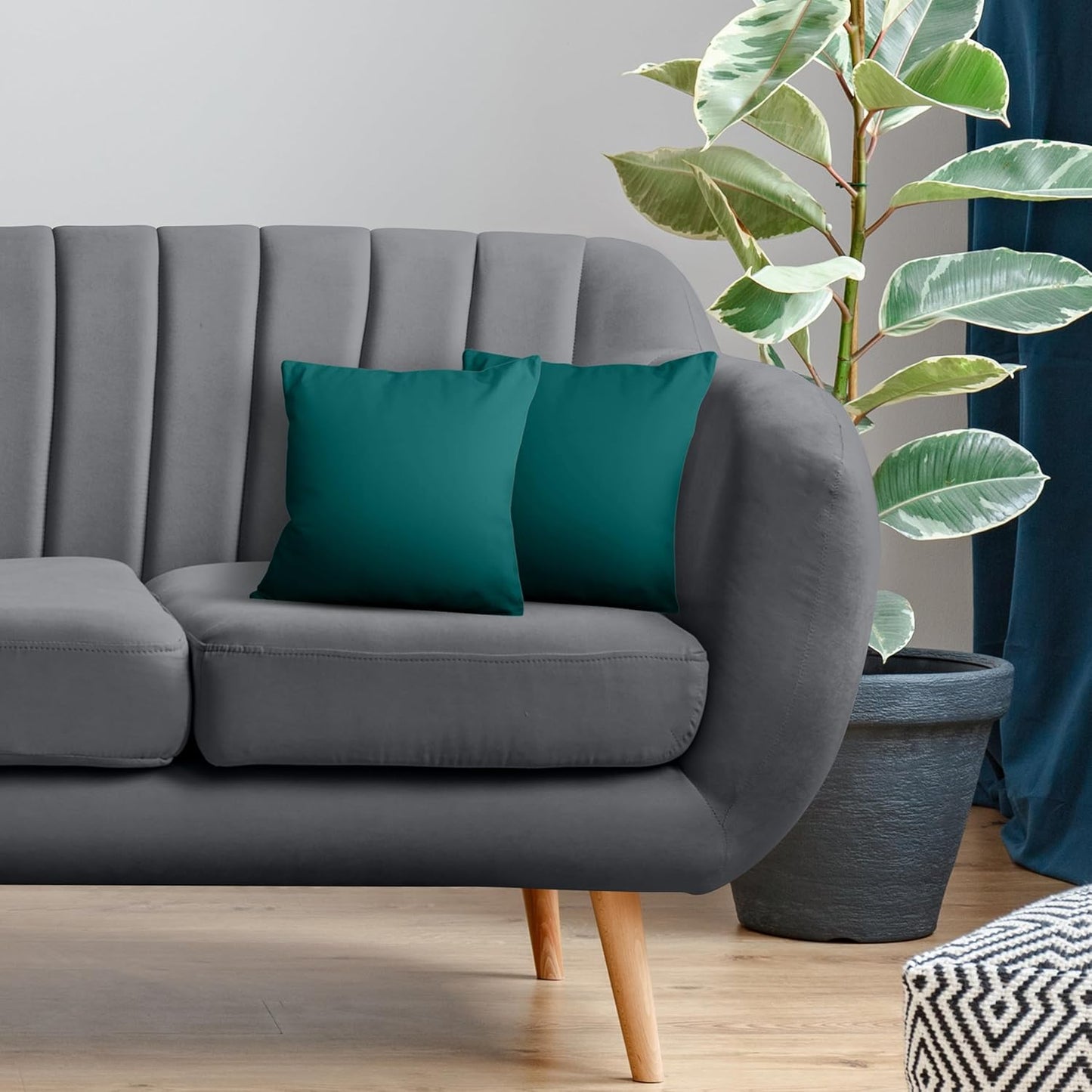 Utopia Bedding 16x16 Pillow Inserts - Set of 2 Dark Teal Decorative Throw Pillows for Sofa & Couch