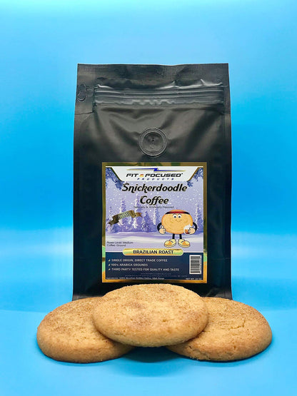 Snickerdoodle Flavored Ground Coffee - 100% Brazilian Arabica Grounds Infused With Vanilla, Cinnamon, and Caramel - Kosher, Direct Trade, Sugar Free, Zero Calorie And Keto Diet Friendly, 10 Ounce Bag