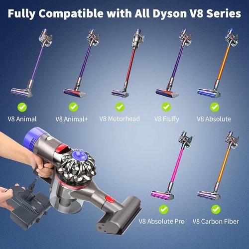 Dyson 8000mAh Replacement Battery - 21.6V Li-ion for V8 Animal, Absolute, Fluffy & Motorhead