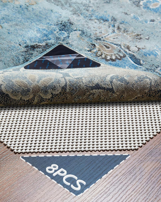 Veken Rug Gripper Pad - Non-Slip Cushion for Hardwood & Tile Floors | 2x3 Ft Anti-Skid Mat with 8 Pcs Rug Tape