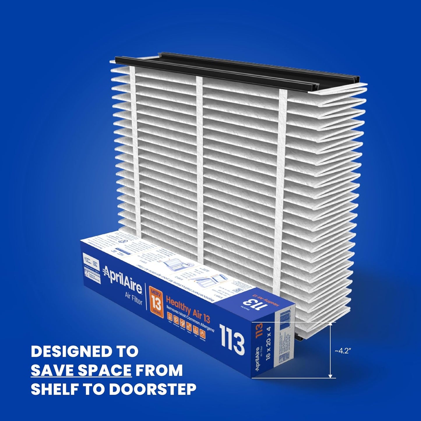 AprilAire 113 Replacement Filter - MERV 13 Whole House Air Purifier Filter, 16x20x4 (Single Pack)