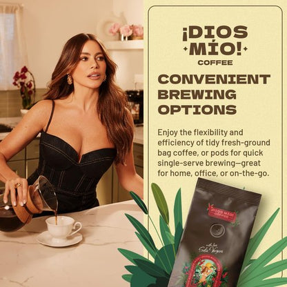 Dios Mio Coffee by Sofia Vergara, Dark Roast, Ground Premium Colombian Coffee, 12 Ounce Bag (Pack of 2)