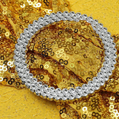 Sequin Gold Chair Sashes by Pack of 50 | Spandex Bands with Buckles for Weddings & Parties