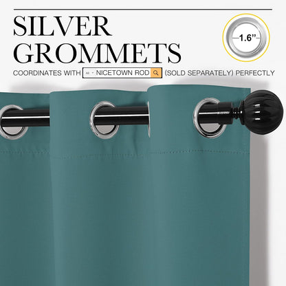 NICETOWN Blackout Curtains - Thermal Insulated Triple Weave Draperies | Sea Teal, Set of 2, 55 x 78 Inch
