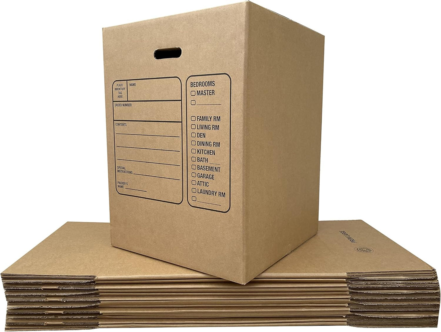 Uboxes Moving Boxes - Premium Large with Handles | 18 x 18 x 24 Inches, Brown