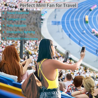 Digibond Handheld Mini Fan - Rechargeable 3000mAh Portable Personal Fan with Flashlight | Black, 3 Speed