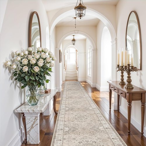 Hallway Washable Runner Rug - Vintage Soft Non-Slip 3x20 Entryway Carpet | Ideal for Kitchen, Bathroom & Living Room
