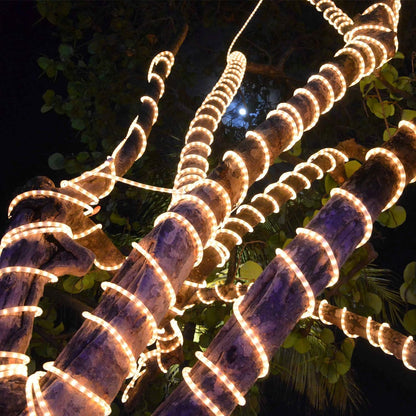 Skiennix 50ft LED Rope Lights - 540 Warm White LEDs, Waterproof, Indoor/Outdoor Use | Perfect for Backyards