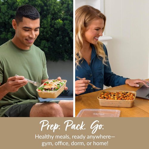 Bentgo Prep - 20-Piece Reusable Meal Prep Containers | Durable, BPA-Free, Microwave & Dishwasher Safe (Gold)