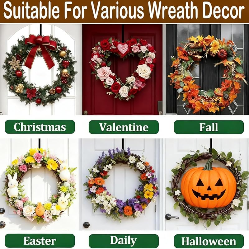 Black Adjustable Front Door Wreath Hanger, 15"–25"
