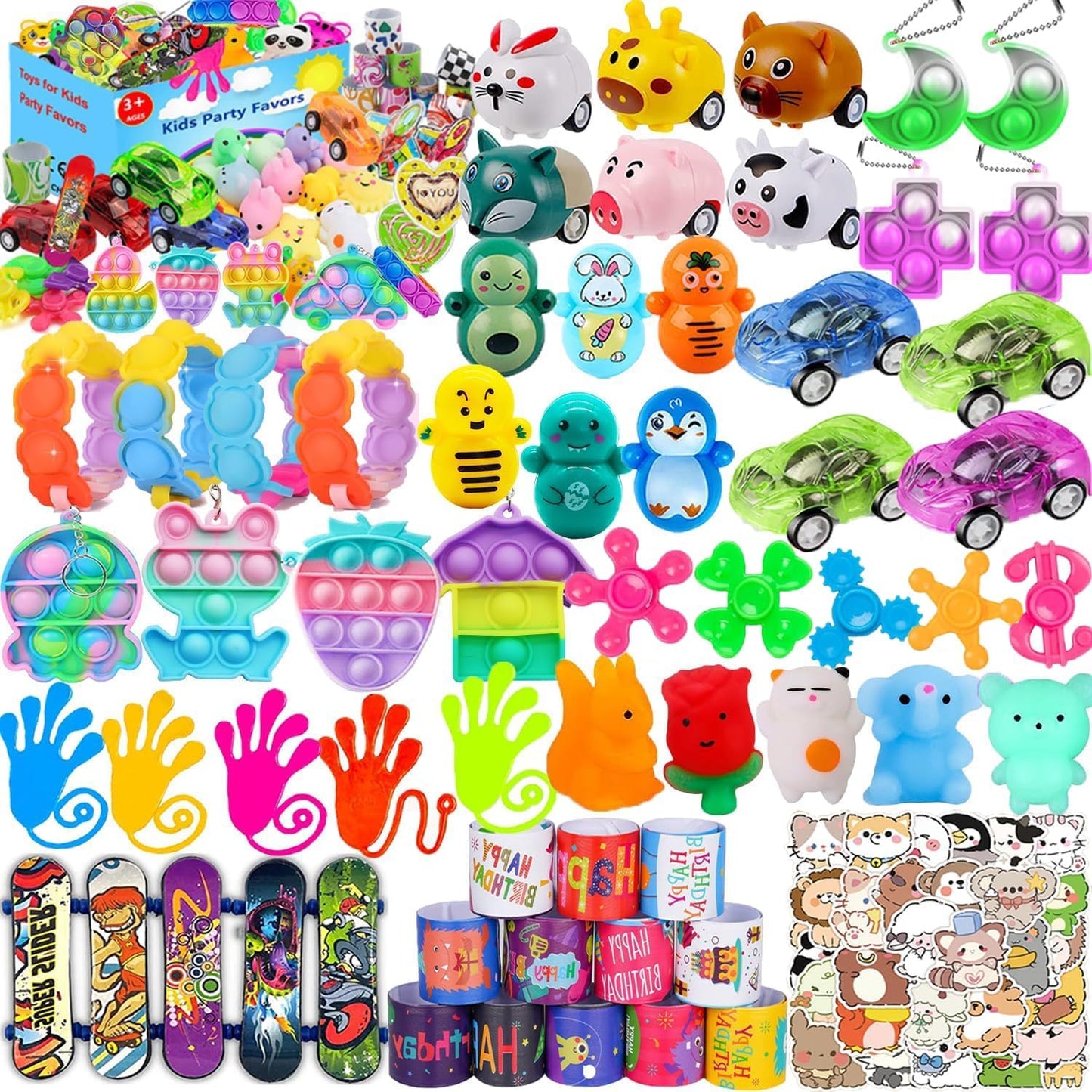 117 Pcs Party Favors - Pop Fidget Toys & Treasure Box Gifts for Kids 4-12 | Perfect for Birthdays & Goodie Bags