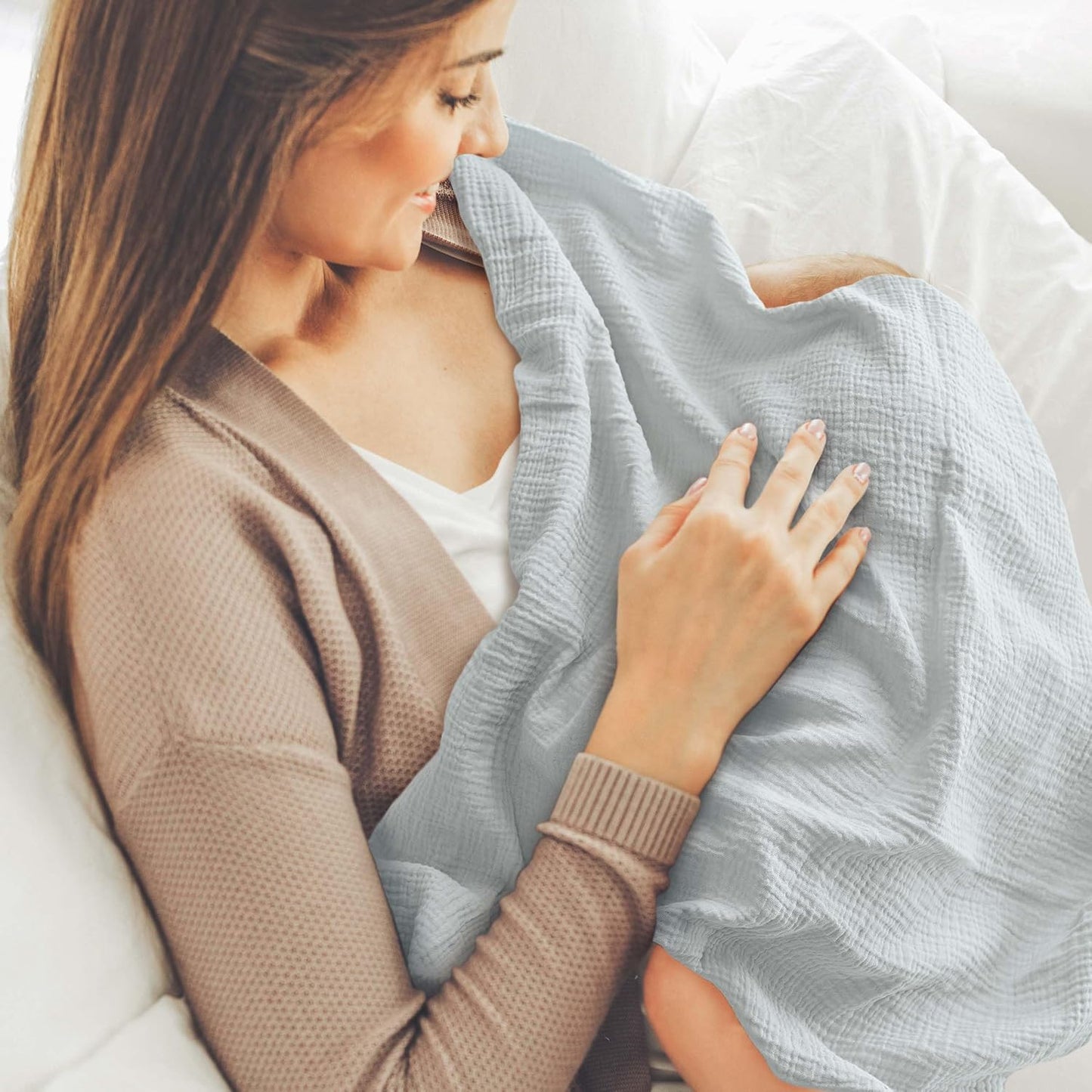 Skiennix Muslin Swaddle Blankets - 3 Pack Soft & Breathable Receiving Blankets, Large 38 x 40 Inches, Perfect for Newborns & Toddler Gifts