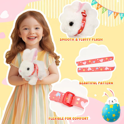 Bunby Easter Robot Bunny Pal - Realistic Hopping Plush Toy with Sounds & Interactive Features | White