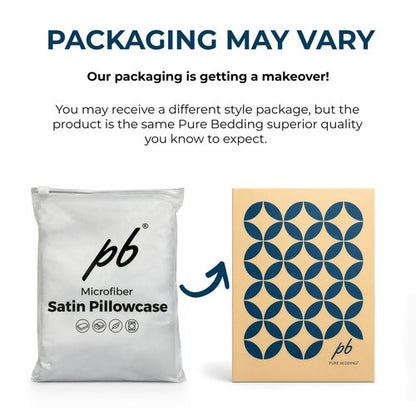 Pure Bedding Satin Pillowcase 2 Pack - Queen Size (20"x30", Black) - Silky Pillow Cases for Hair and Skin - Satin Pillow Covers with Envelope Closure - Extra Soft Premium Microfiber