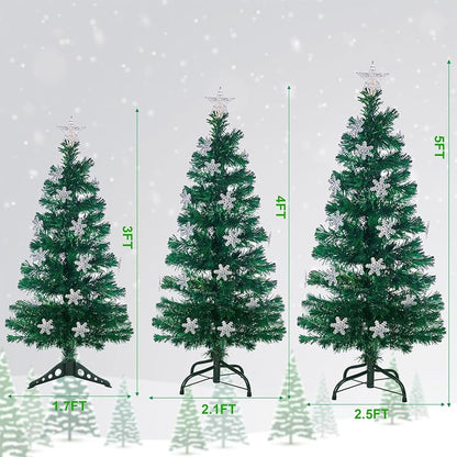 Juegoal 3 ft Pre-Lit Green Artificial Christmas Tree with Color Changing Lights - Variation Regular Christmas Tree+3ft
