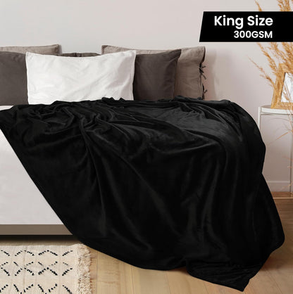 Utopia Bedding Fleece Blanket - King Size Black (90x102 Inches) | Ultra Soft, Warm & Cozy All-Season Decor
