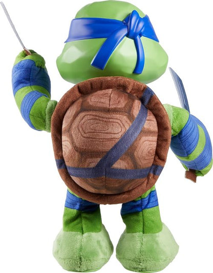Mattel Teenage Mutant Ninja Turtles Leonardo Plush Toy - 11-Inch Soft Doll with 20+ Sounds & Action Features