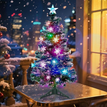 Juegoal 3 ft Pre-Lit Green Artificial Christmas Tree with Color Changing Lights - Variation Regular Christmas Tree+3ft
