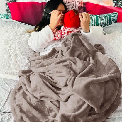 Bedsure GentleSoft Fleece Blanket - Lightweight Plush Cozy Twin Size in Mocha Brown, 60x80 Inches