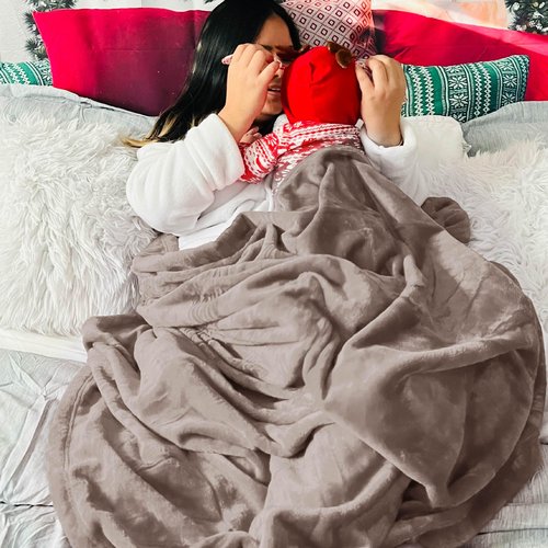 Bedsure GentleSoft Fleece King Size Blankets for Bed Mocha Brown - Soft Lightweight Plush Cozy Fuzzy Luxury Microfiber, 108x90 inches