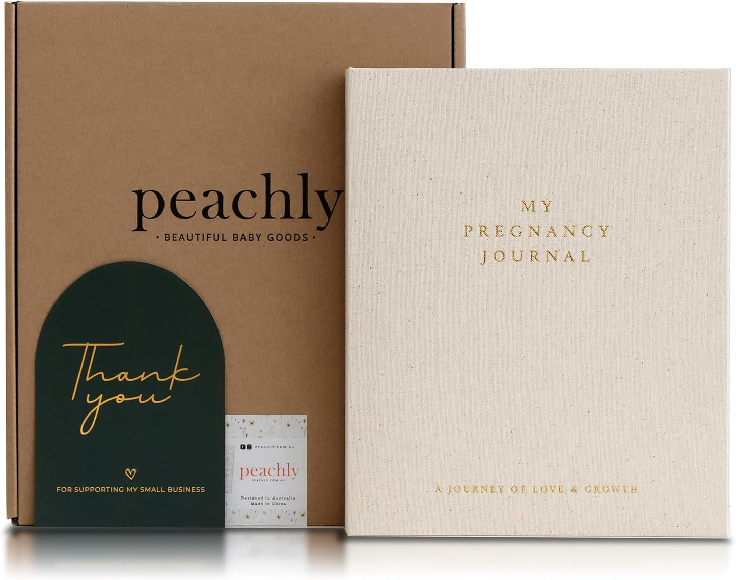 Peachly Pregnancy Journal - Linen Keepsake Book to Capture Milestones | Perfect for New & Experienced Moms