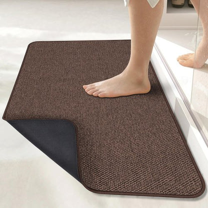 Bosap Bath Mat,Ultra Thin Bathroom Runner Rugs,Large Bath Mats for Bathroom,Quick Dry,Non-Slip,Machine Washable,Low Pile,Bath Rug,Shower Outside,Sink,Home Decor Accessories.Brown,2'x6'(24x72inch)