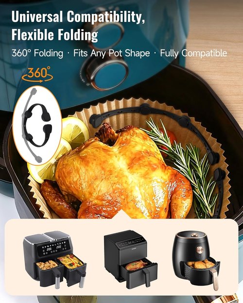 Air Fryer Magnets | 4Pcs Non-Segmented Silicone Buckle Accessories for Safe Parchment Paper Use